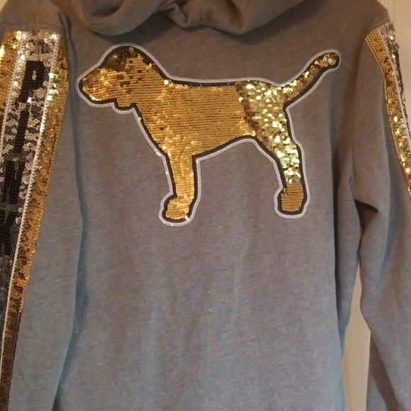 Victoria's Secret sequin zip up hoodie - Picture 4 of 5
